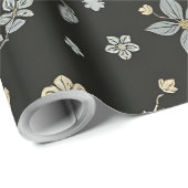 Papier Cadeau Fleur avec l'arrière - plan noir (Coin rond)