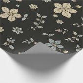 Papier Cadeau Fleur avec l'arrière - plan noir (Coin)