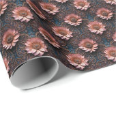 Papier Cadeau Fleur biomécanique (Coin rond)
