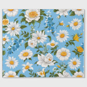 Papier Cadeau Fleur blanche (Plat)