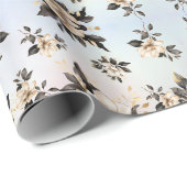 Papier Cadeau Fleur blanche de Magnolia (Coin rond)