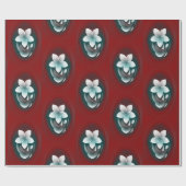 Papier Cadeau Fleur blanche miroir (Plat)