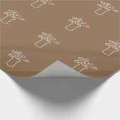 Papier Cadeau Fleur blanche moderne contart (Coin)