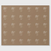 Papier Cadeau Fleur blanche moderne contart (Plat)