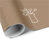 Papier Cadeau Fleur blanche moderne contart (Coin rond)