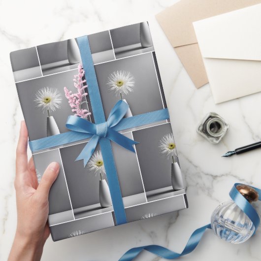 Papier Cadeau Fleur Blanche Simple Dans Un Vase (Cadeaux)
