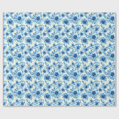 Papier Cadeau Fleur Bleue (Plat)