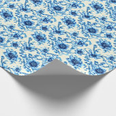 Papier Cadeau Fleur Bleue (Coin)