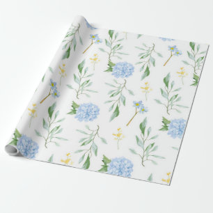 Papier Cadeau Fleur Bleue