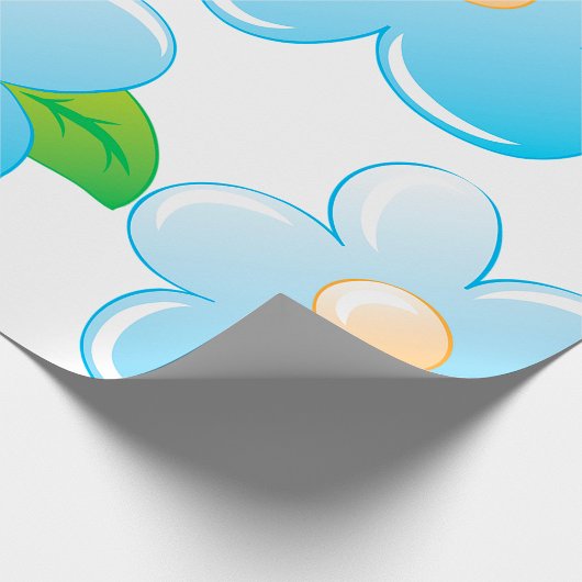 Papier Cadeau Fleur bleue