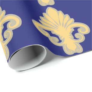 Papier Cadeau Fleur bleue