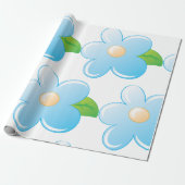 Papier Cadeau Fleur bleue (Déroulé)