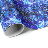 Papier Cadeau Fleur bleue abstraite (Coin rond)