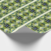 Papier Cadeau Fleur Blue Hydrangea personnalisée (Coin)