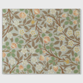Papier Cadeau Fleur botanique de trèfle William Morris (Plat)