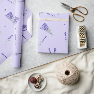 Papier Cadeau Fleur botanique sauvage lavande violette