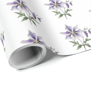 Papier Cadeau Fleur botanique sauvage pourpre
