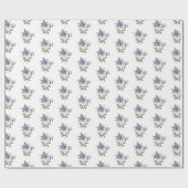 Papier Cadeau Fleur botanique sauvage pourpre (Plat)