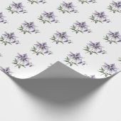 Papier Cadeau Fleur botanique sauvage pourpre (Coin)