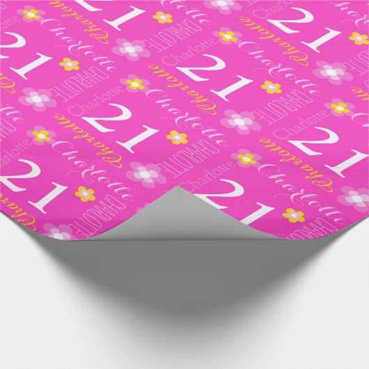 Papier Cadeau Fleur Charlotte nommé fait sur commande enveloppe (Coin)