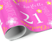 Papier Cadeau Fleur Charlotte nommé fait sur commande enveloppe (Coin rond)