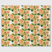 Papier Cadeau Fleur Clématite Jaune Blanc (Plat)