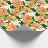 Papier Cadeau Fleur Clématite Jaune Blanc (Coin)