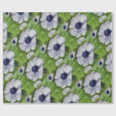 Papier Cadeau Fleur d'anémone blanche (Plat)