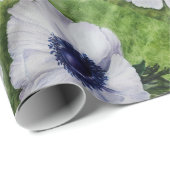 Papier Cadeau Fleur d'anémone blanche (Coin rond)