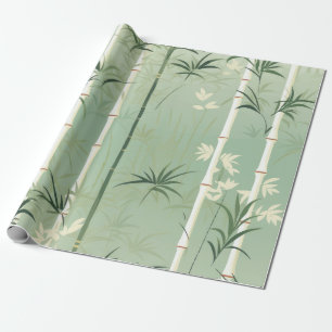 Papier Cadeau Fleur de bambou sereine asiatique  (2)