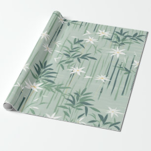 Papier Cadeau Fleur de bambou sereine asiatique (4)