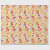 Papier Cadeau Fleur de cerise rose Floral moderne (Plat)