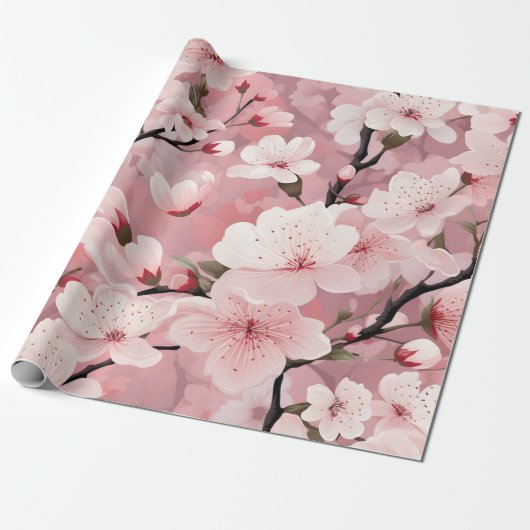 Papier Cadeau Fleur de Cerisier (Déroulé)