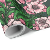 Papier Cadeau Fleur de cerisier 2 (Coin rond)