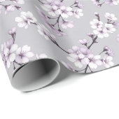 Papier Cadeau Fleur de cerisier délicate (Coin rond)