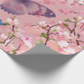Papier Cadeau fleur de cerisier & papillons (Coin)