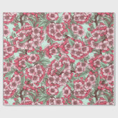 Papier Cadeau Fleur de cerisier rose et menthe (Plat)