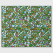 Papier Cadeau Fleur de champ vert sauvage (Plat)