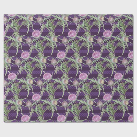 Papier Cadeau Fleur de chardon violet (Plat)