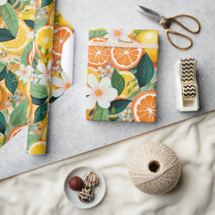 Papier Cadeau Fleur de Citron Tropical