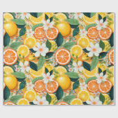 Papier Cadeau Fleur de Citron Tropical (Plat)