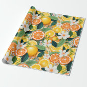 Papier Cadeau Fleur de Citron Tropical (Déroulé)