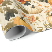 Papier Cadeau Fleur de citrouille (Coin rond)