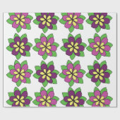 Papier Cadeau Fleur de clématite pourpre (Plat)
