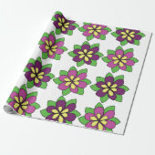 Papier Cadeau Fleur de clématite pourpre (Déroulé)