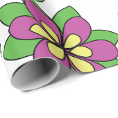 Papier Cadeau Fleur de clématite pourpre (Coin rond)