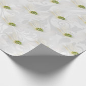 Papier Cadeau Fleur de cosmos sur l'élégance Mariage blanche (Coin)