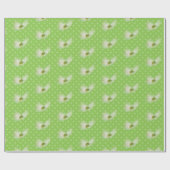 Papier Cadeau Fleur de cosmos sur pois (Plat)