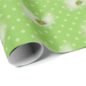 Papier Cadeau Fleur de cosmos sur pois (Coin rond)