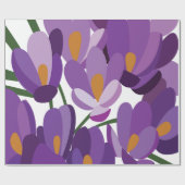 Papier Cadeau Fleur de Crocus Violet (Plat)